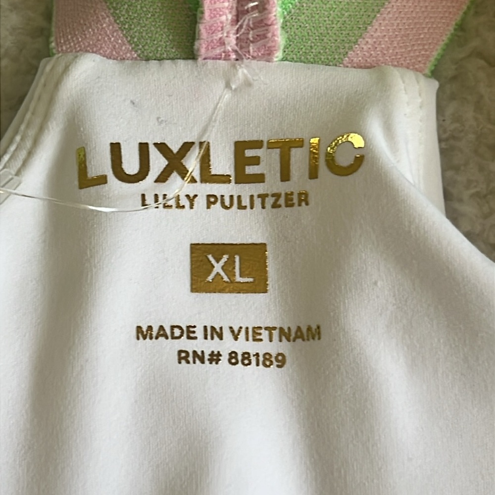 Lilly Pulitzer “Lollo” Luxletic Active Dress Resort White Pink Trim Size XL NWT - Picture 7 of 10